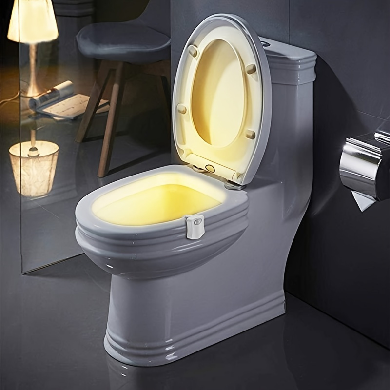 

1pc Toilet Night Light, Motion Sensor Activated Led Lamp, 8 Colors Changing Bathroom Nightlight For Toilet Bowl Seat