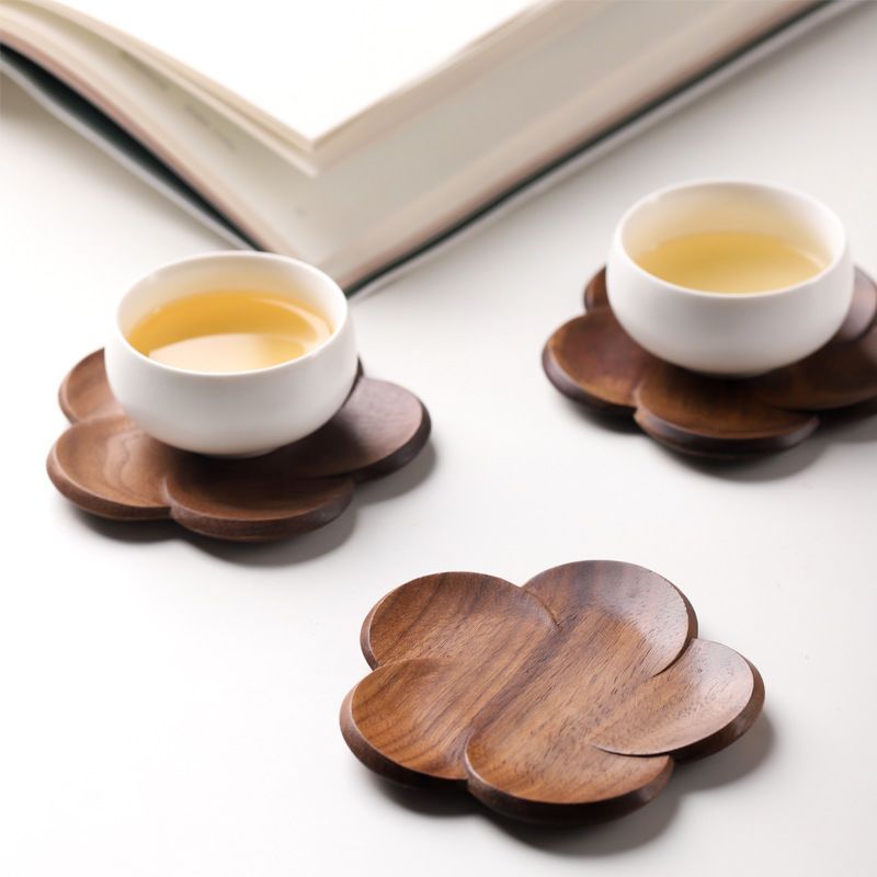Store Indya Wooden Coasters With Chair Shape Holder For Tea Coffee