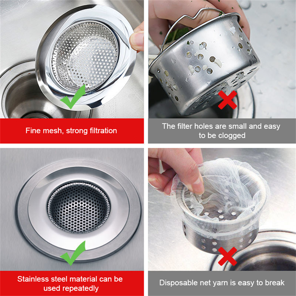 Stainless Steel Mesh Sink Filter Basket Hair Catcher Kitchen - Temu