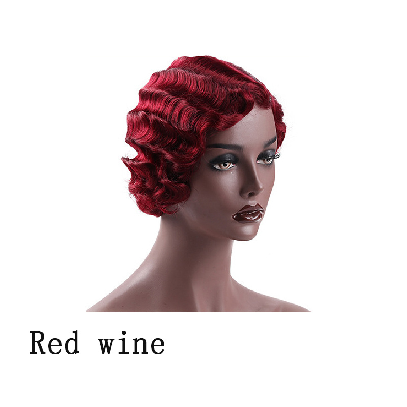 Vintage Short Finger Wave Synthetic Wig Wigs Temu