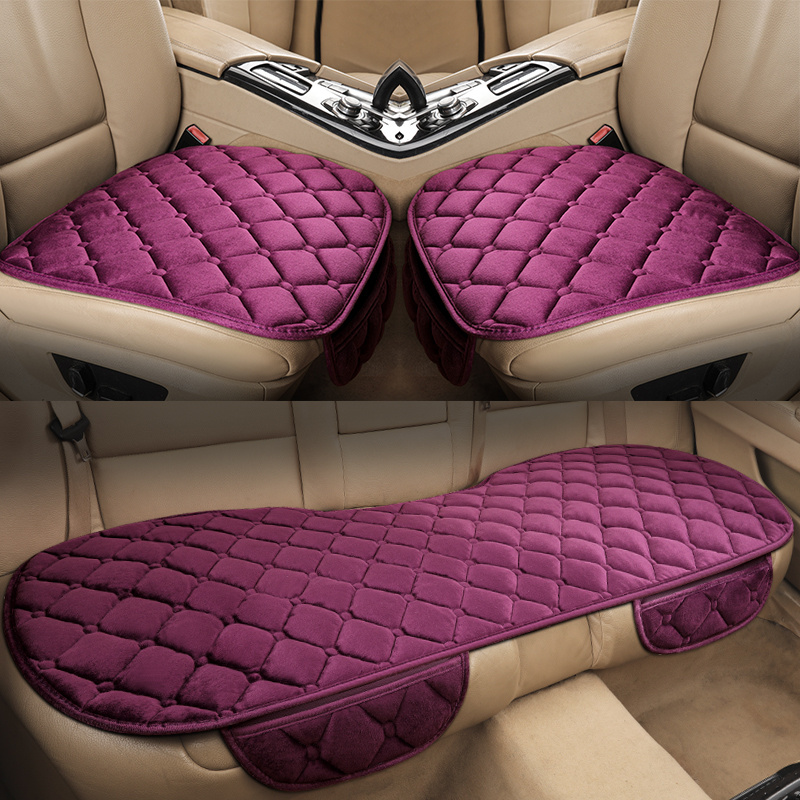 Plush Car Seat Cushion Winter Three piece Set/ Backless - Temu