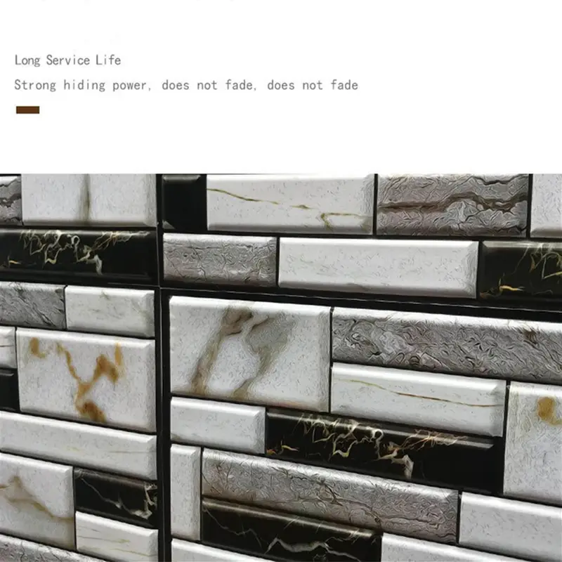 Acquista Adesivo da parete per piastrelle autoadesive in pietra marrone 3D  Decorazioni per la casa Adesivo in PVC Copertine per armadio da cucina Carta  da parati per bagno Carta da parati impermeabile