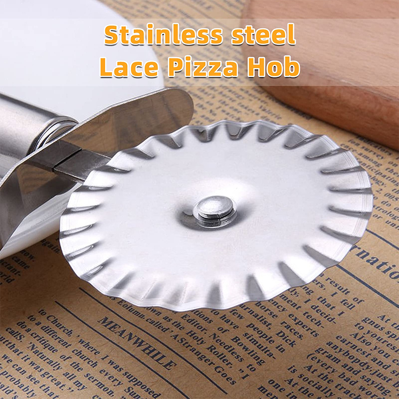Stainless Steel Pizza Cutter Wavy Edge Blade Multifunctional - Temu