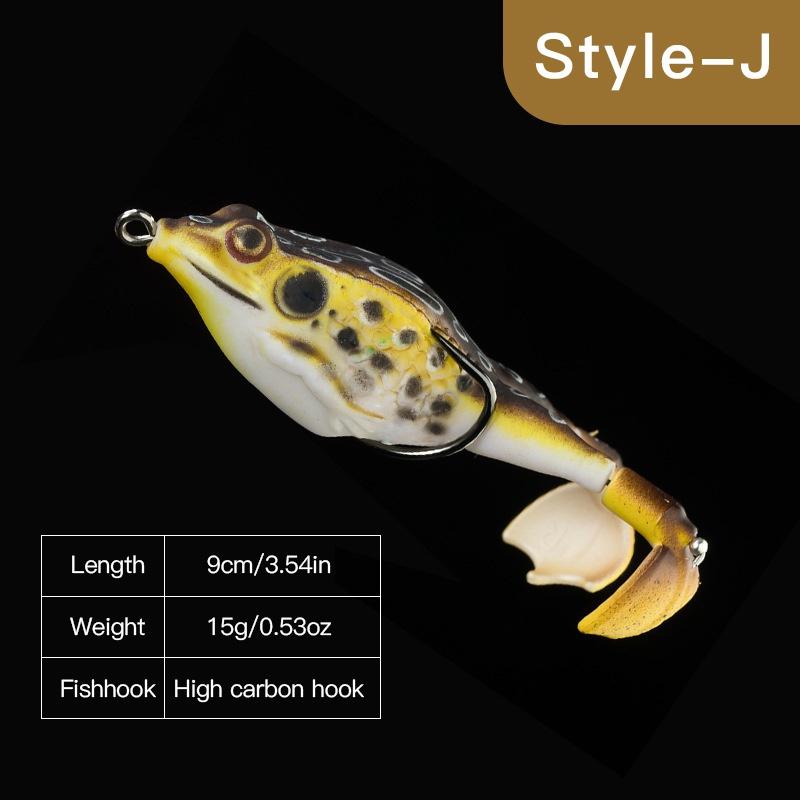 9cm/25g Fishing Bait Wear Resistant Realistic Silicone Frog Bait with Vivid  Eye