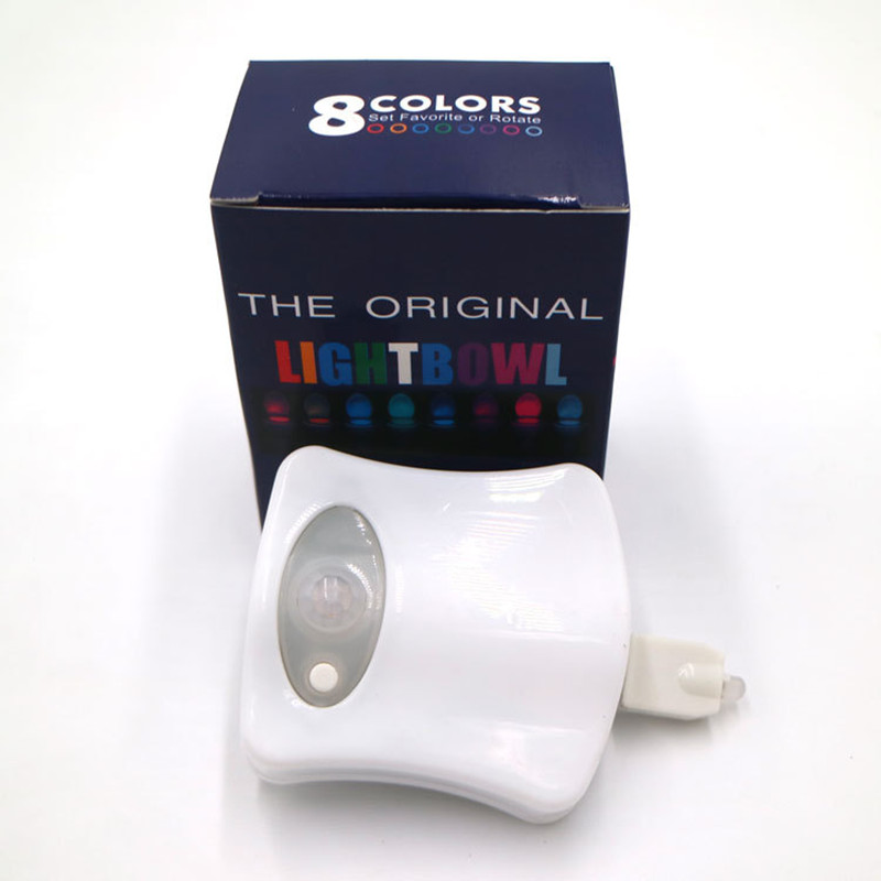 2 Pack Toilet Night Light 8 Color Changing Night Light Motion Sensor
