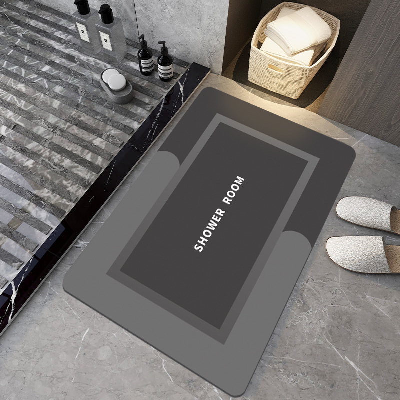 Midsumdr Bathroom Rugs-Non Slip Quick Dry Super Absorbent Thin Bath Mat Fit  Under Door-Washable Bathroom Floor Mats-Shower Rug for in Front of Bathtub, Shower Room,Sink (15.6 x 23.4 Inch) 