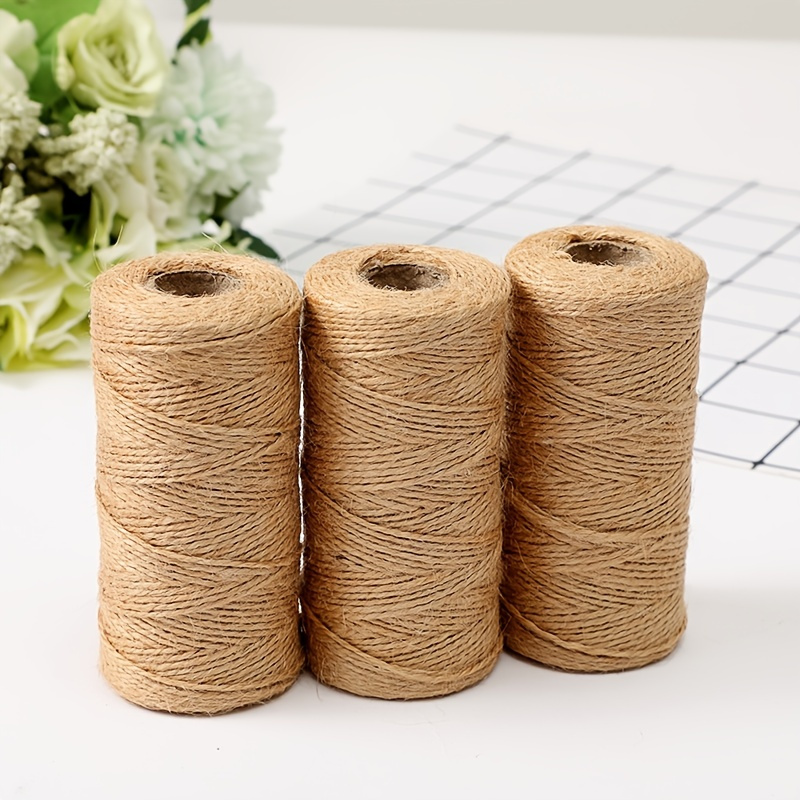 Jute Rope - Natural Jute Twine String 2 ply 400ft Thin Rope for Gift Box  Packing, Decorating, Gardening
