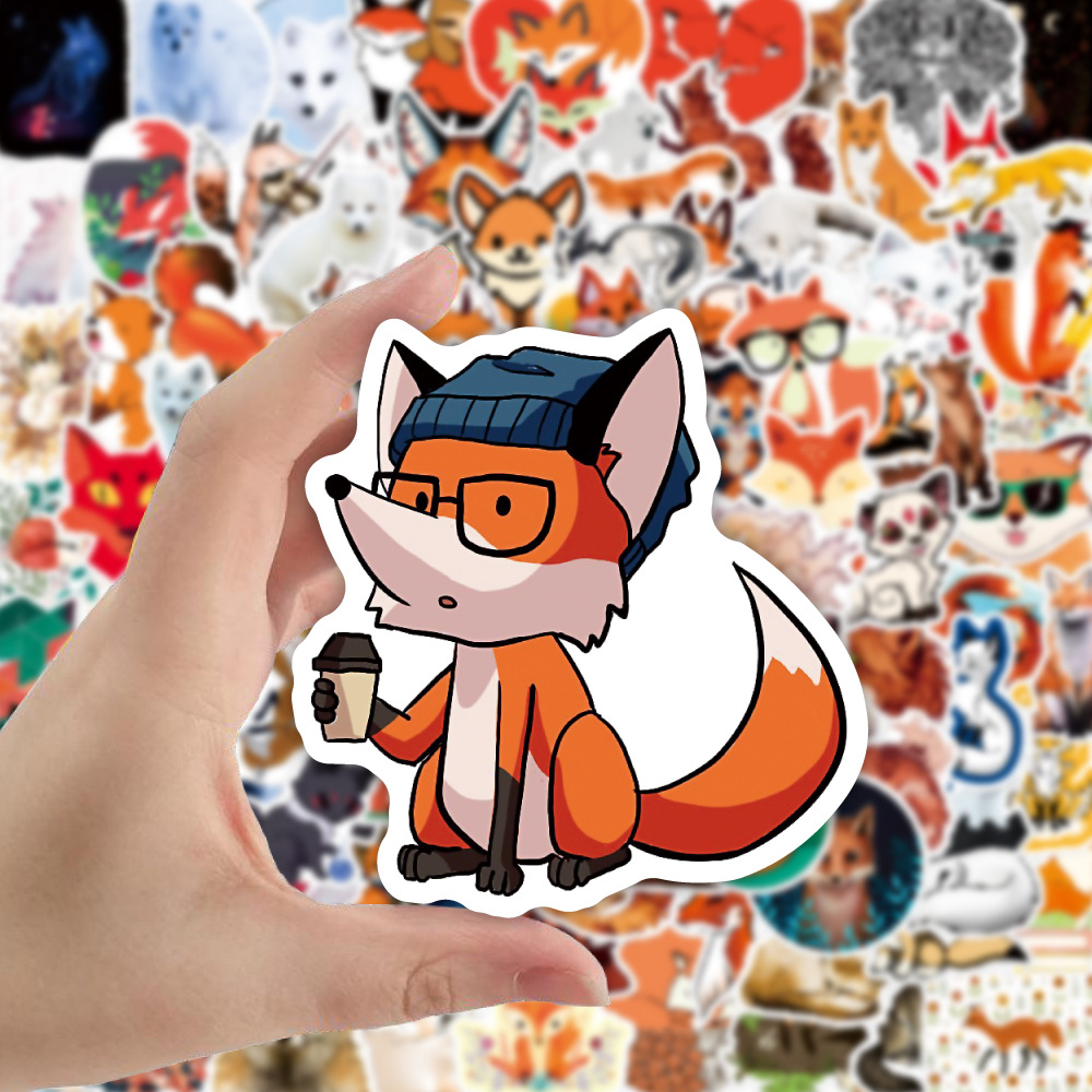 Cartoon Cute Little Fox Halloween Series Graffiti Waterproof Sticker 