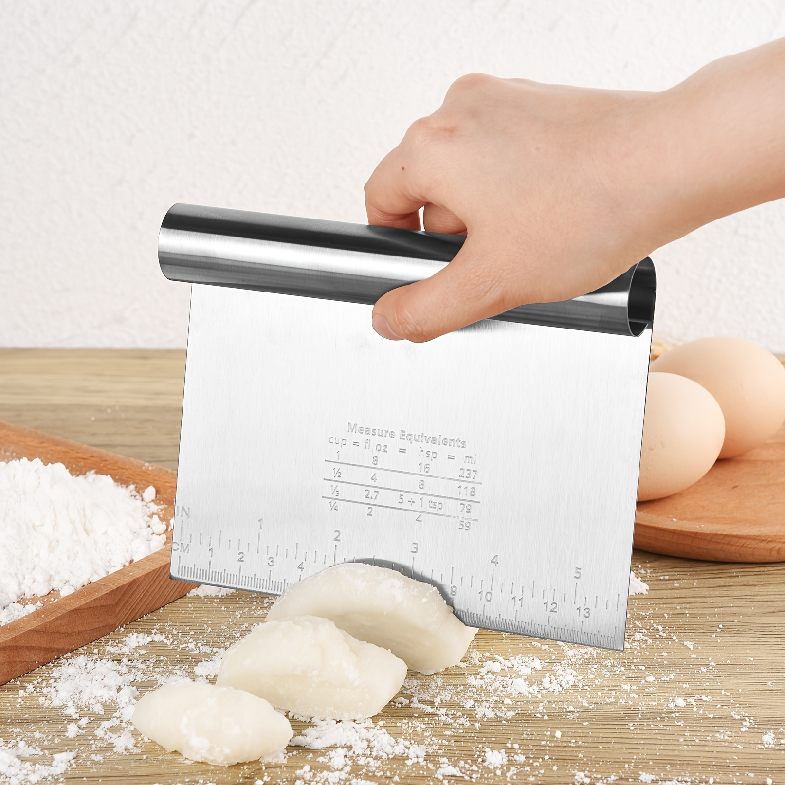 Stainless Steel Pizza Dough Scraper Cutter Kitchen Flour Pastry