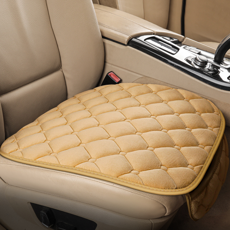 Car Seat Cushion Plush Front and Rear Cushion Cover 5 Seat Car Interior  (Color Name : Beige)