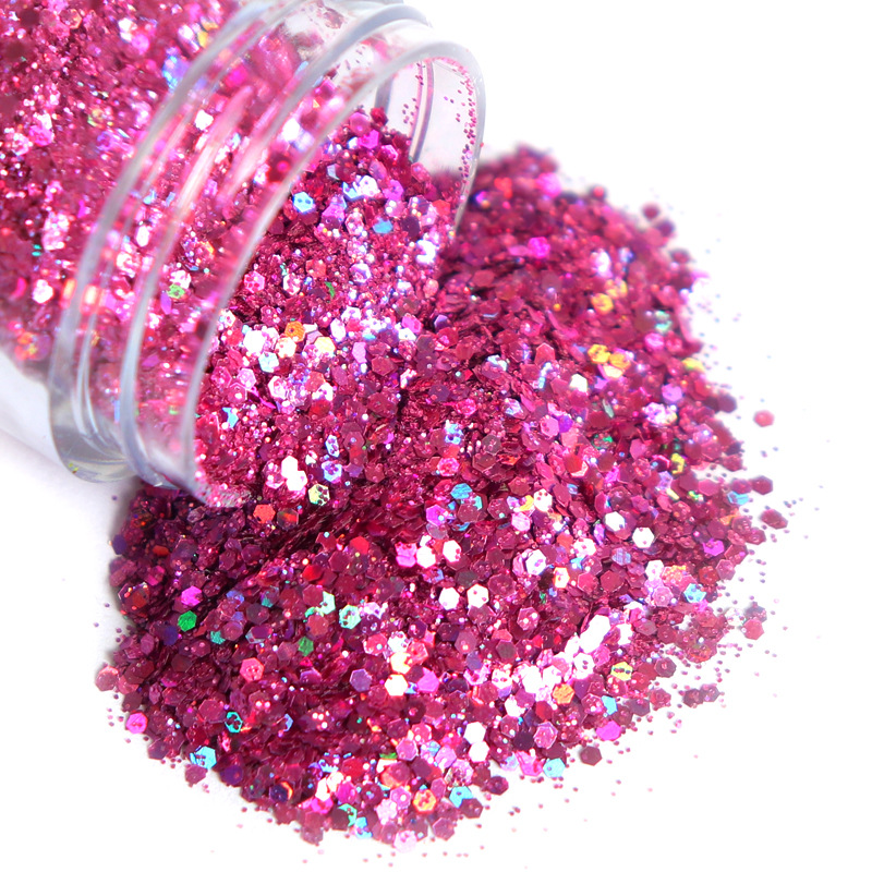 Laser Silver Hexagon Flakes Nail Art Glitter Powder Bulk 0.2mm 1mm