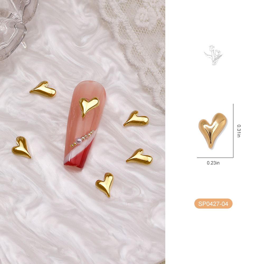 10Pcs Nail Art 3D Alloy Metal Gold Rose Flower Charm Stud DIY Jewelry  Decoration