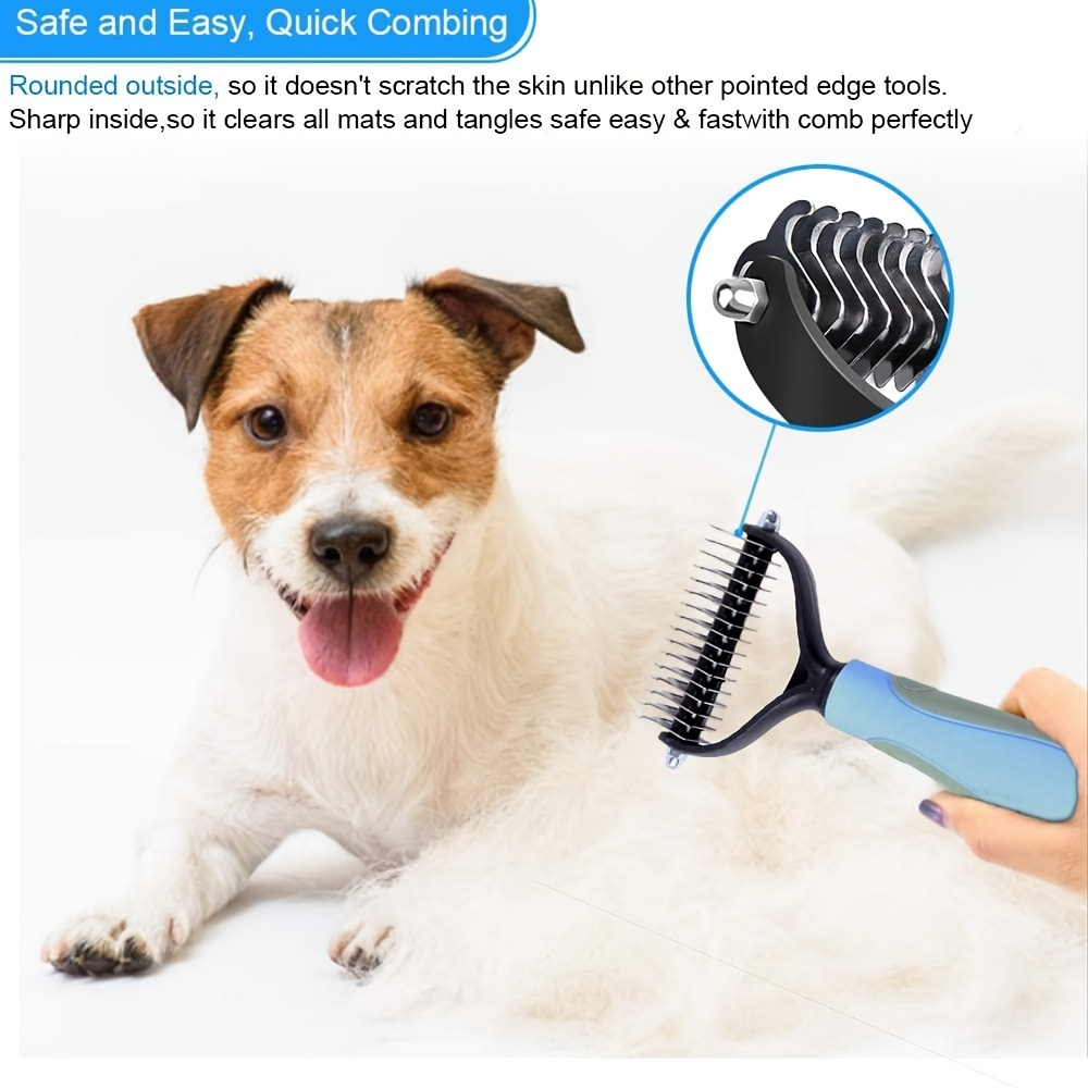 Dog Rake Pet Grooming Tool To Safely Remove Short Hair And Long Hair ...