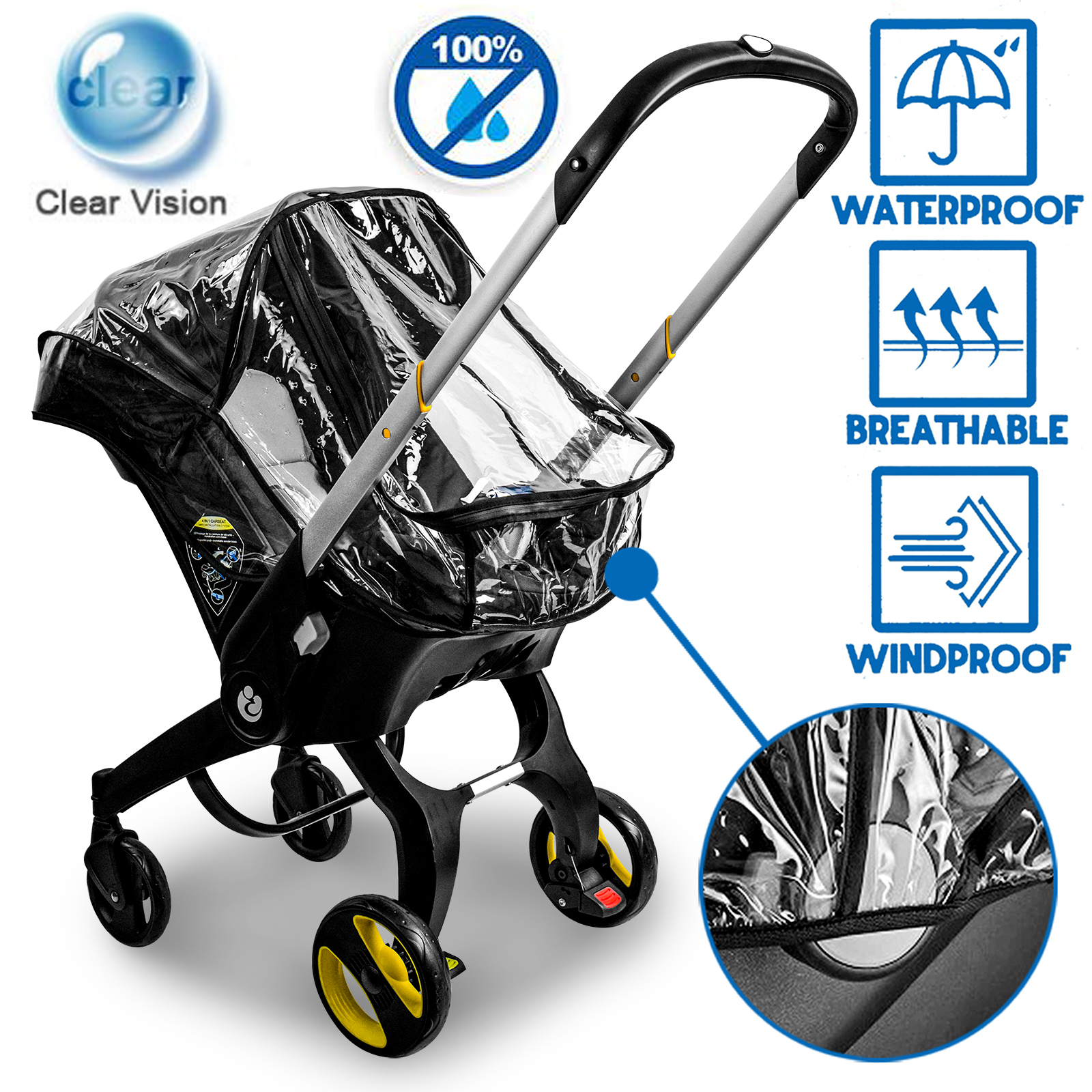 protect your newborns   with this 4 in 1 baby foldable stroller rain cover details 1