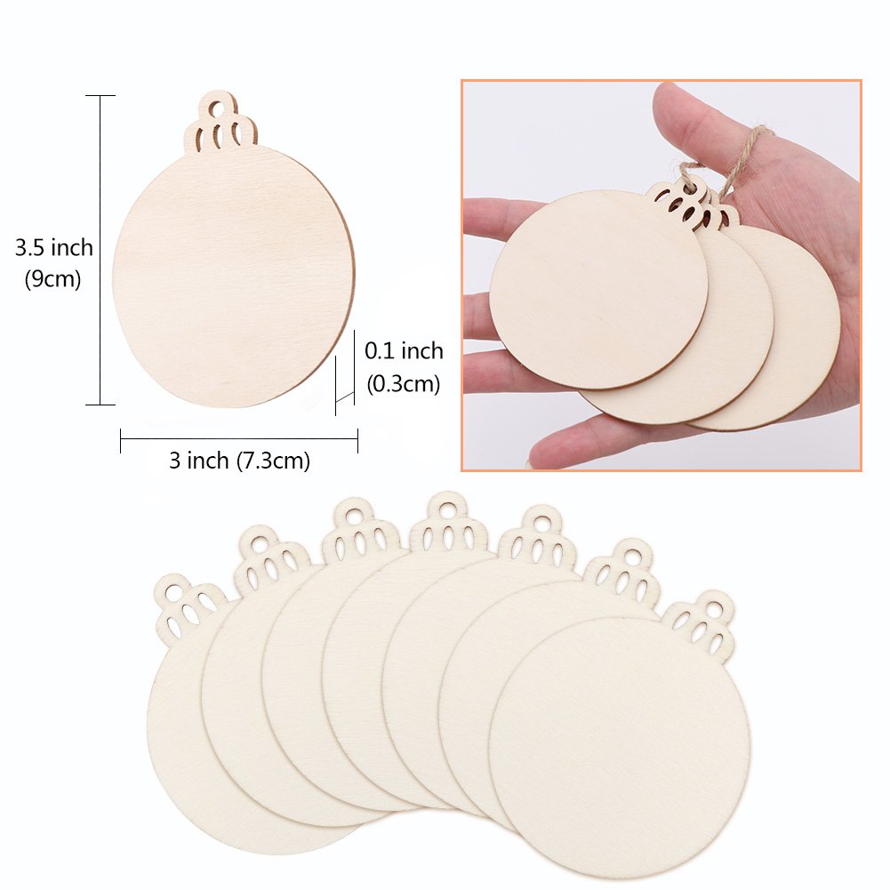 Round Wooden Ornaments With Hole Predrilled Natural - Temu