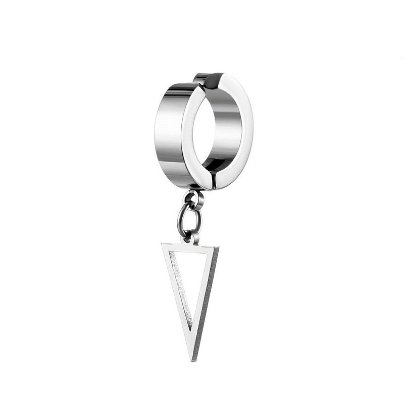 Stainless Steel Triangle Star Dangle Earring
