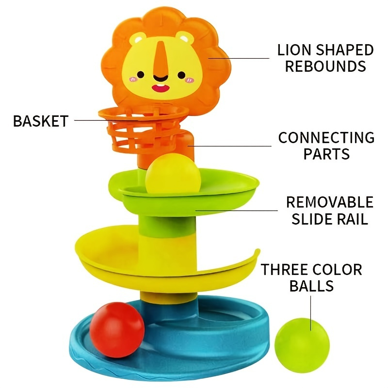 3 Layer Cause And Effect Toys Slide And Seek Ball Run Ball Drop Toy ...