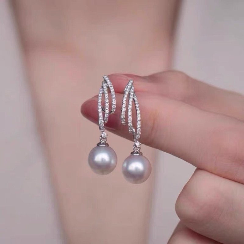 TEMU [pearl Double C Gentle Earrings] France [designer] Freshwater Pearls Double C Earrings Light Luxury Earrings Gentle High-end Earrings Women