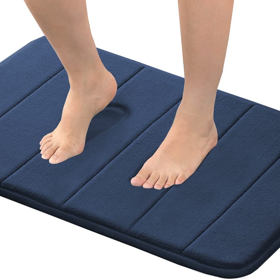 Memory Foam Non Slip anti Fatigue Bath Mat, Thick Absorbent Plush Velvet  Bathro