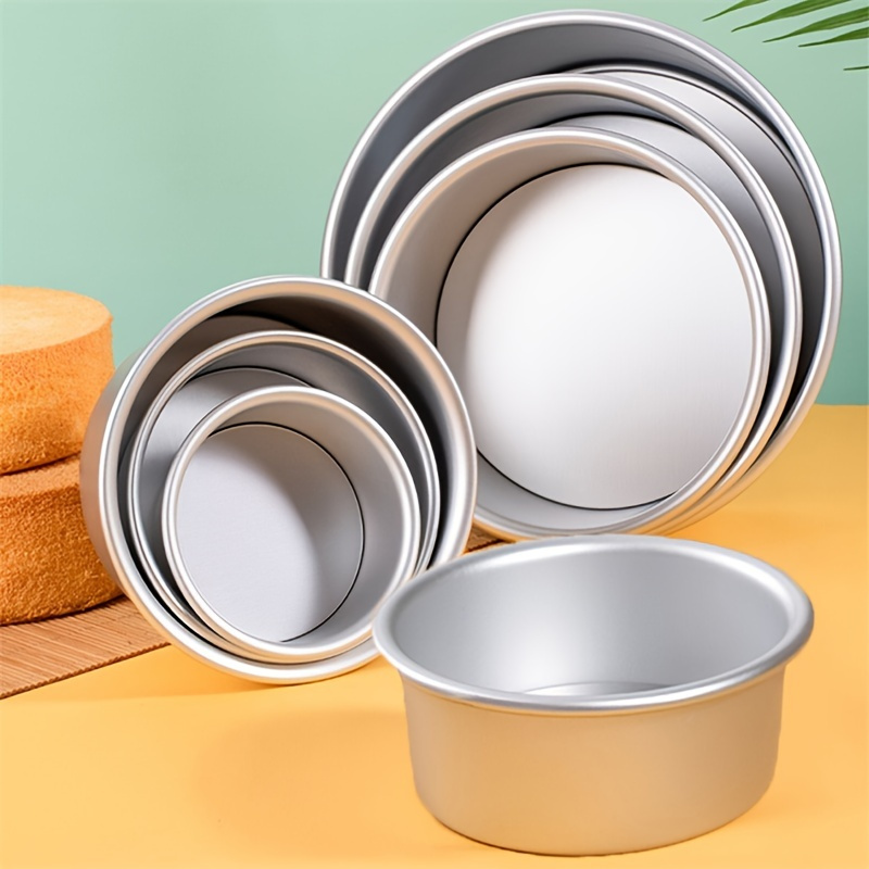 1/2pcs, Round Cake Pan With Removable Bottom 4, Round Cake Pan, Removable  Loose Bottom Nonstick & Quick Release Coated Chiffon Baking Pans For Oven