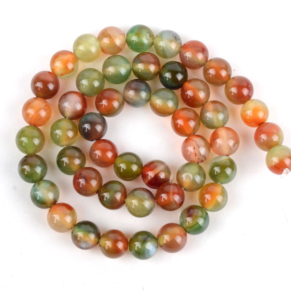 Colorful Round Loose Beads Faux Peacock Agate Beads For - Temu