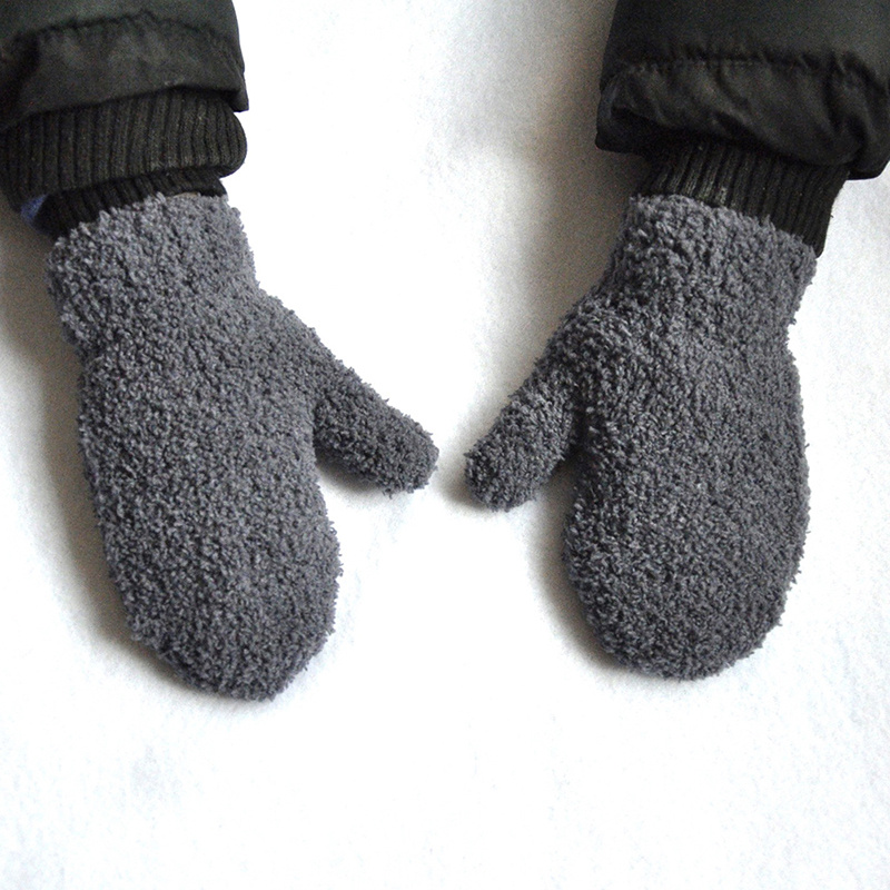 Cozy Thermal Plush Baby Mittens Winter Windproof Gloves