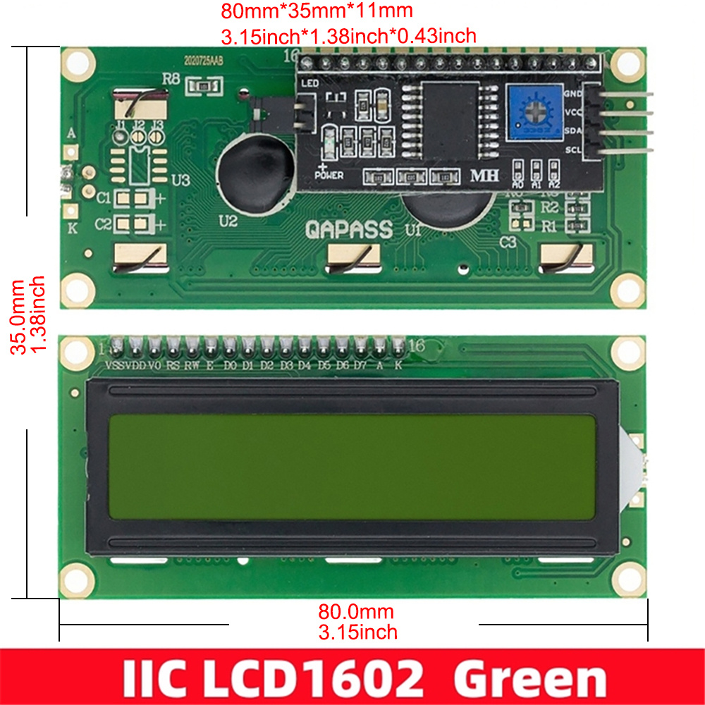 1PCS LCD module Blue Green screen IIC/I2C 1602 for arduino 1602