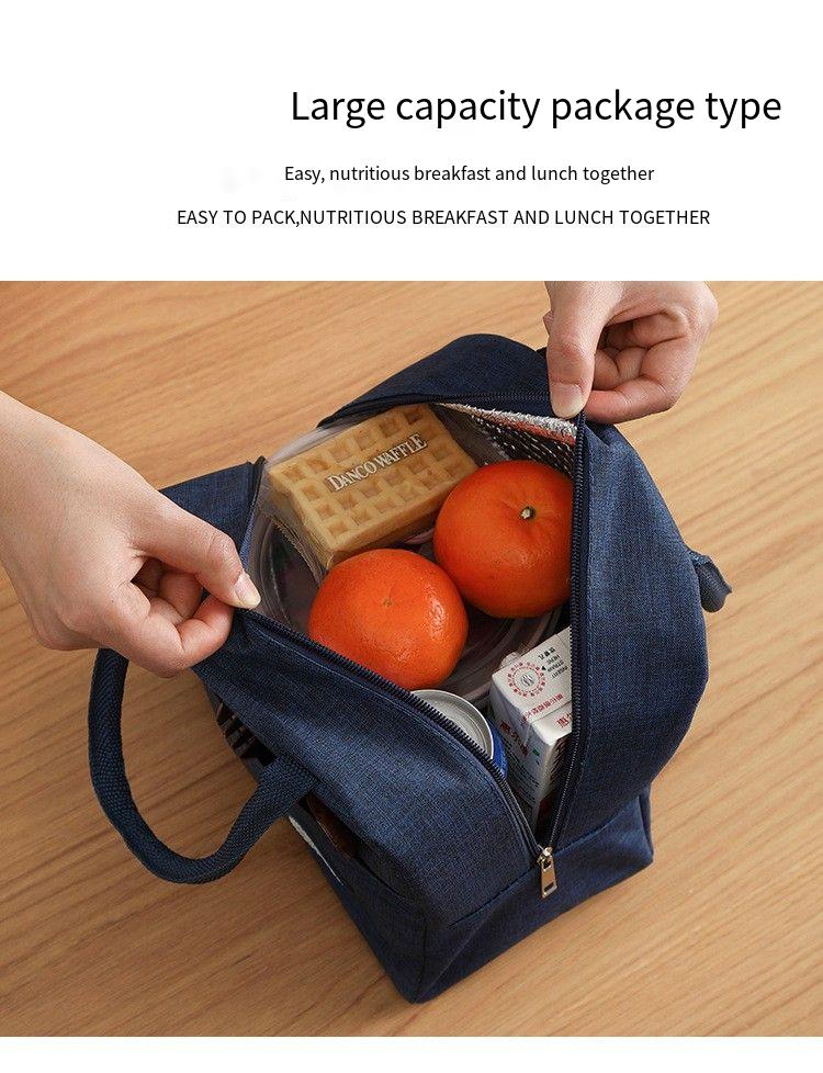 1pc insulated lunch bag aluminum foil insulation bag portable lunch bag thickened simple rice bag fashionable   lunch box bag details 2