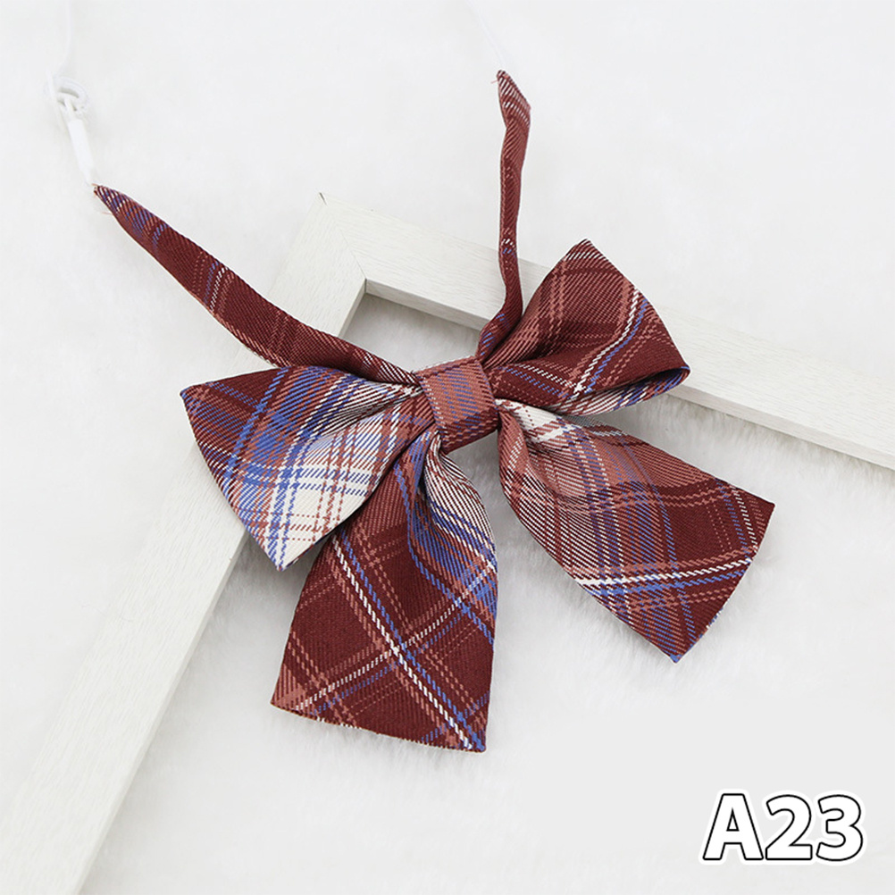 Ladies Teen Girls Plaid Adjustable Necktie And Bowknot Bow Ties Set For ...