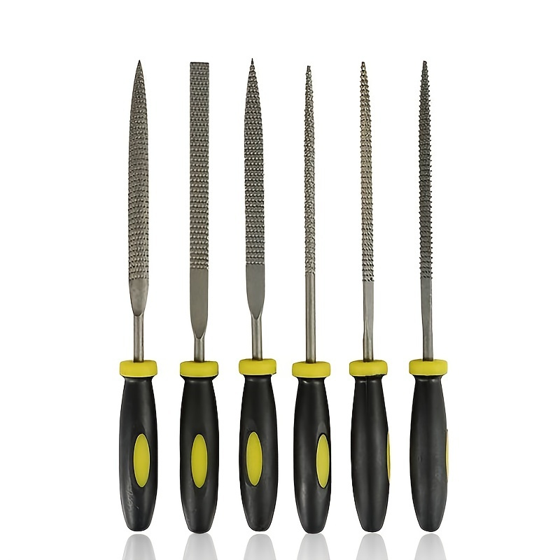 Goxawee 6pcs Needle File Set Hand Metal Files Hardened Alloy Strength