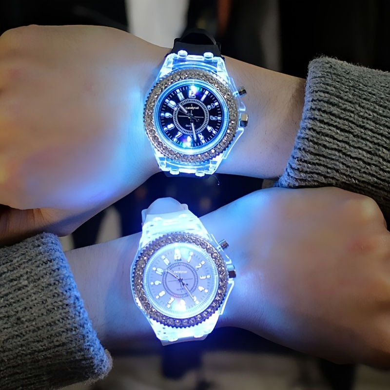 Led rubber wrist clearance watch