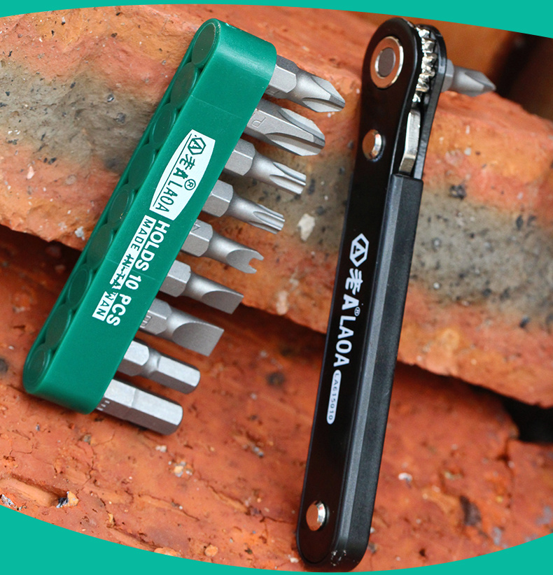 1 Set Mini Ratchet Wrench Screwdriver Bit Set With Hex Shank Phillips