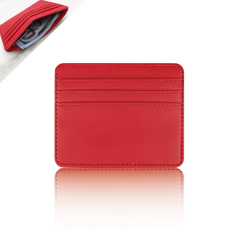 Slim Minimalist Wallet, Business Card Case Professional Pu Leather, Front  Or Back Pocket Card Holder Wallet Credit Card Id Case/holder For Men &  Women - Temu