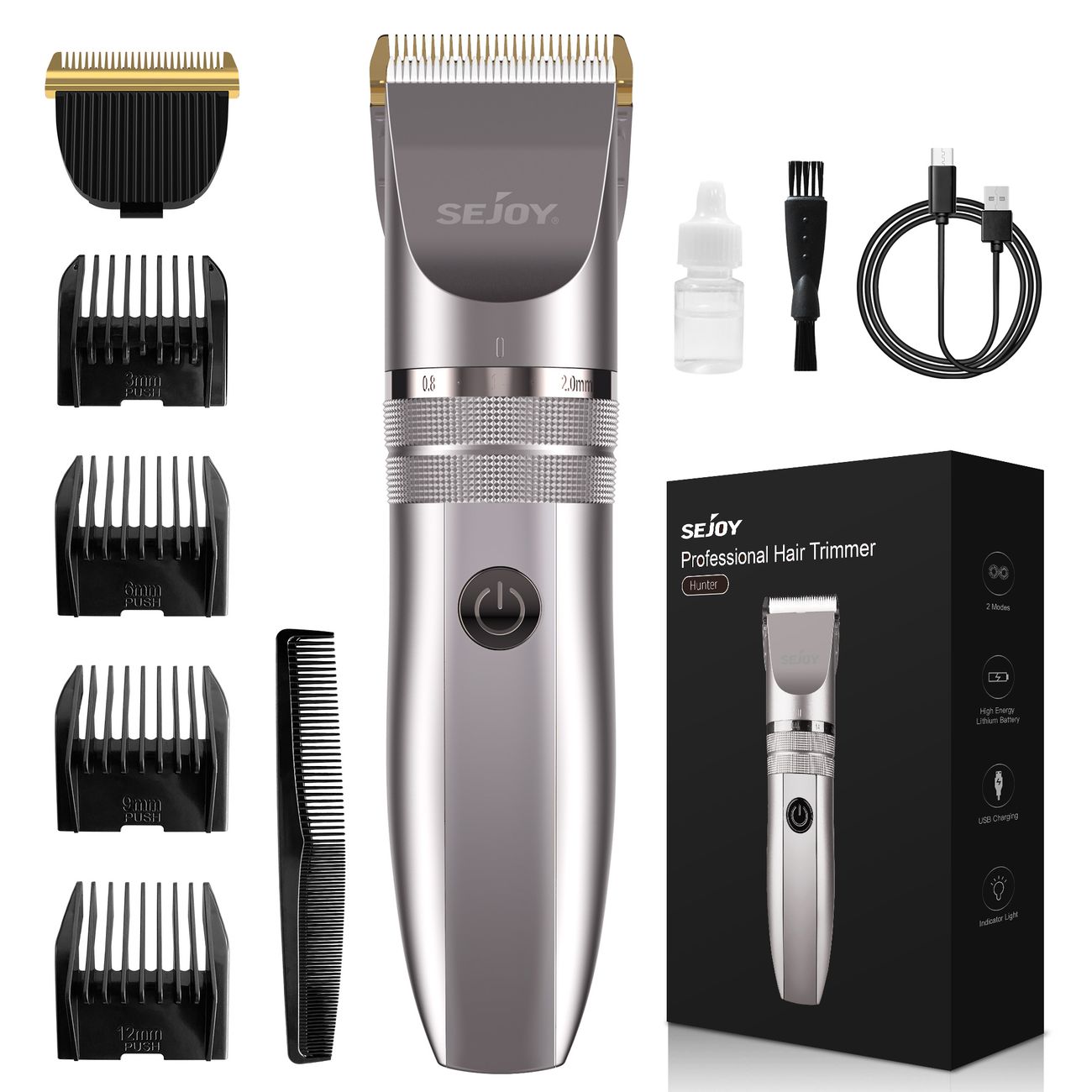 Sejoy Electric Hair Clipper For Men Professional 3 12mm Trimming Comb 2  Cutter Head Included Type C Fast Charging Best Gift For Him - Beauty &  Personal Care - Temu