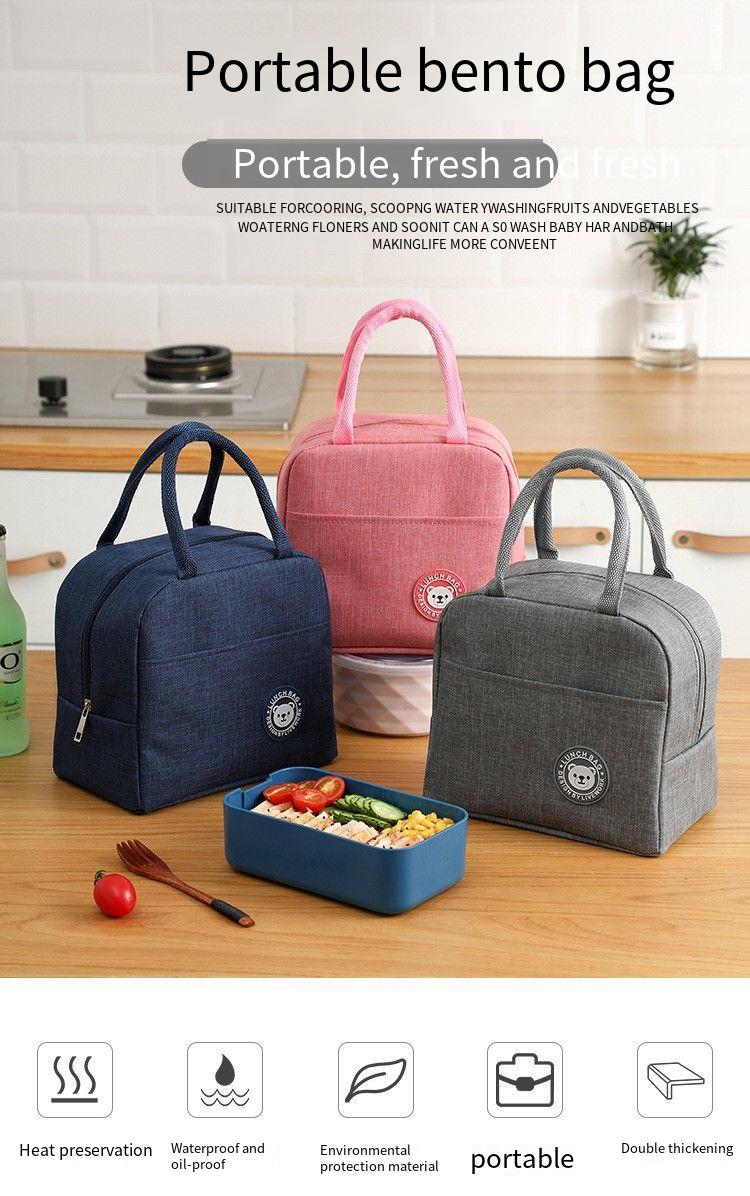 1pc insulated lunch bag aluminum foil insulation bag portable lunch bag thickened simple rice bag fashionable   lunch box bag details 0