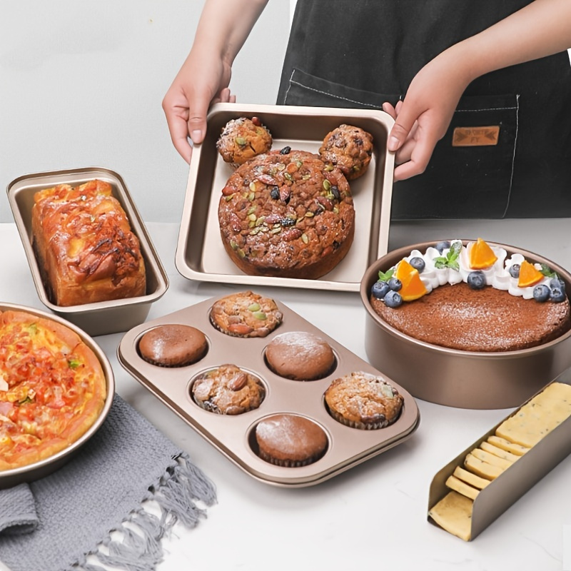 8pcs/set Baking Set Including Round Pizza And Toast Baking Pan, Silicone  Cake Mold, Oven Tool For Home Use