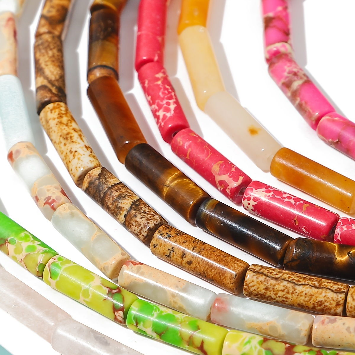 Spiral Tube Beads Glass Rice Bead Colorful Glass Cylinder - Temu