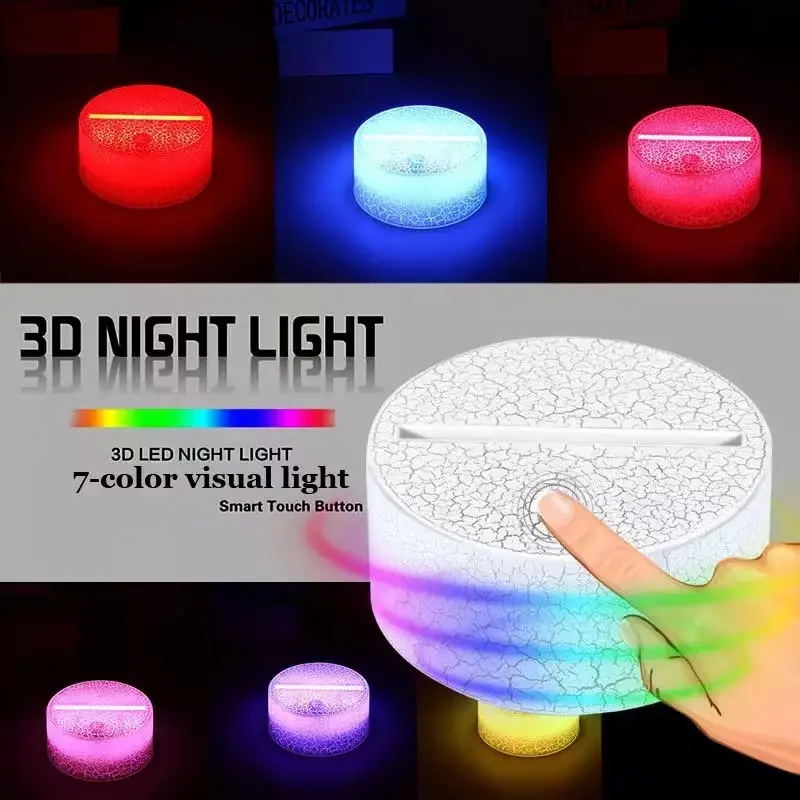 1pc creative 3d night light with crack base three dolphins usb ambient desk lamp with touch button 7 67 x3 85 details 10