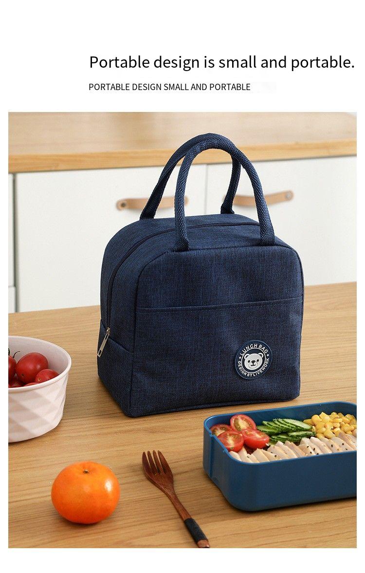 1pc insulated lunch bag aluminum foil insulation bag portable lunch bag thickened simple rice bag fashionable   lunch box bag details 1