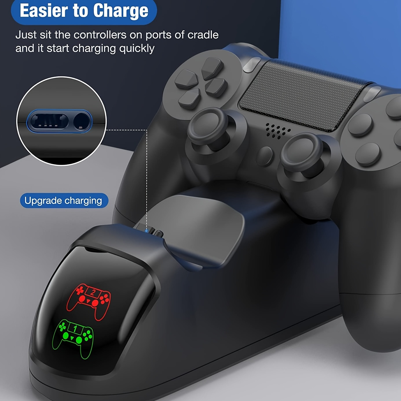  Megadream Controller Charger for PS4/PS4 Pro/PS4 Slim DualShock  4 Controller Charging Station : Video Games