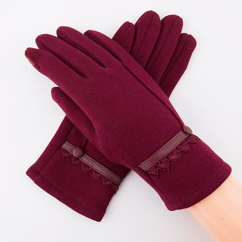 Guantes forrados de lana para mujer Invierno aire libre Ciclismo Pantalla  táctil gruesa y cálida roj Yuyangstore Guantes de invierno para mujer