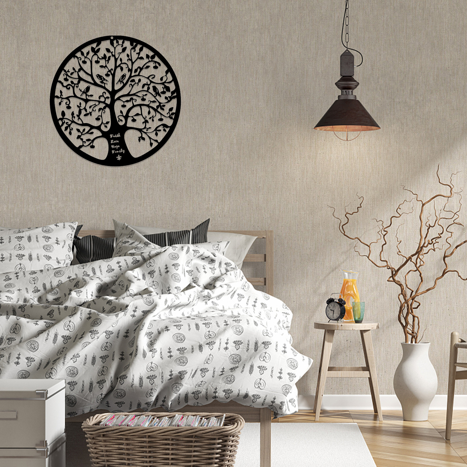 Metal Tree Of Life Wall Decor, Metal Wall Art For Bedroom Living