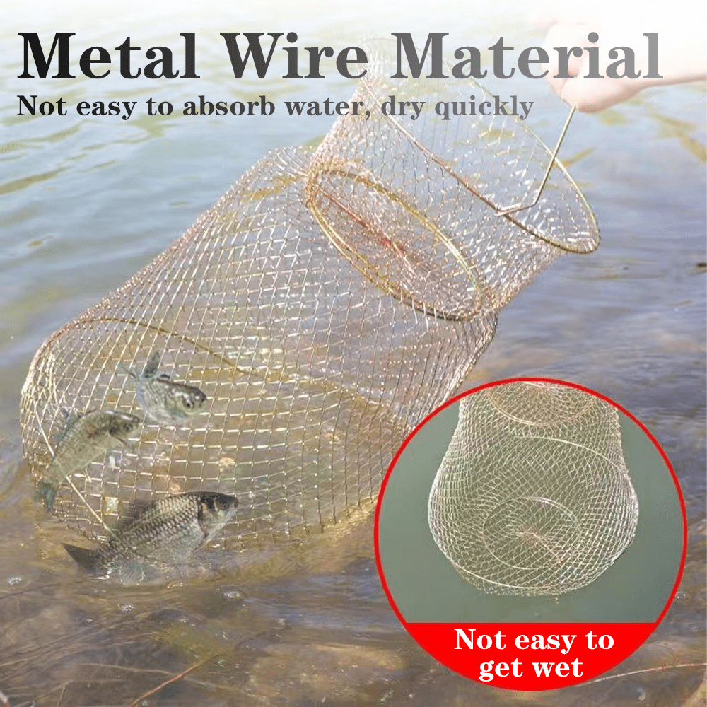 Portable Collapsible Steel Wire Fish Net Cage Ideal - Temu