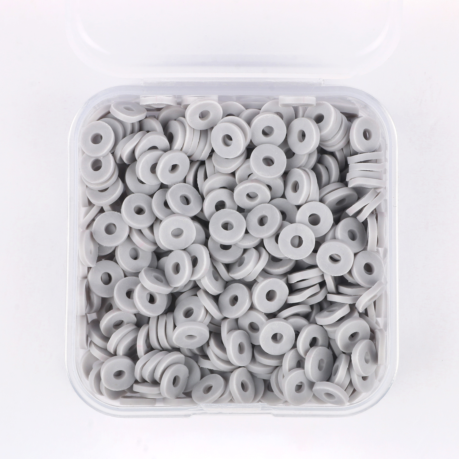 1000pcs 6mm Clay Beads with Box Package White Polymer Clay Beads for  Bracelets Necklace Jewelry Making (White)