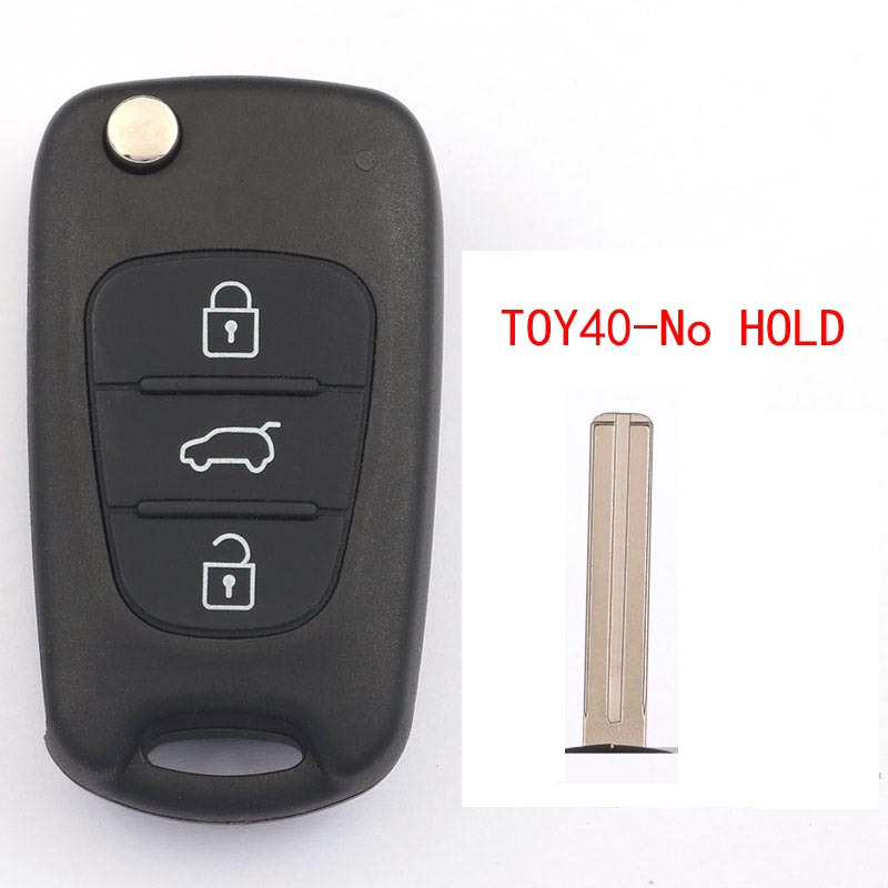2pcs Praktische Auto Key Shell 3 Tasten Falten Fernbedienung Auto Schlüssel  Fob Fall für Hyundai I10 I20 I30 (schwarz)