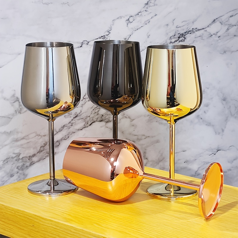 G Copas de vino grandes | Juego de 4 | 21 onzas | Colección Vanguardia |  Cristal transparente con borde dorado | Perfecto para el hogar,  restaurantes