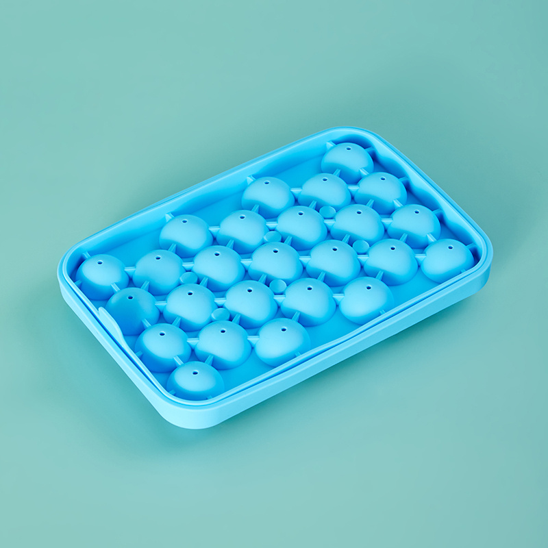 4 Push Out Ice Cube Trays Easy Pop Out Round Cubes Flexible Silicone Bottom  Tray