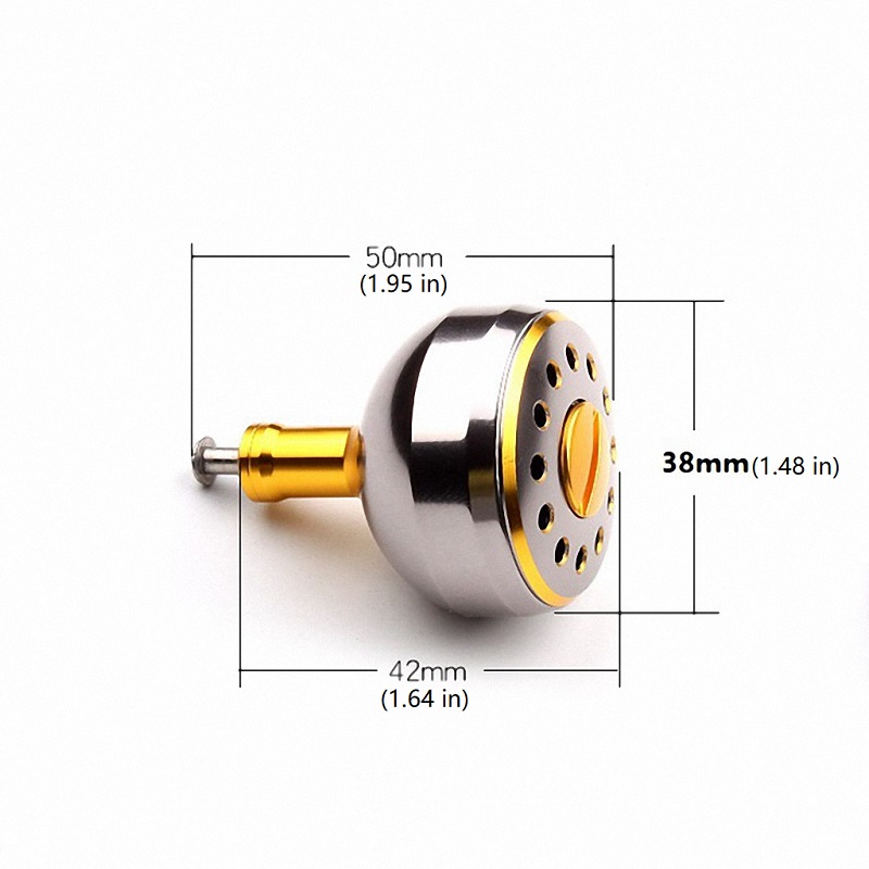 Fishing Reel Handle Knob 38/42mm for Spinning Wheel Machined Metal