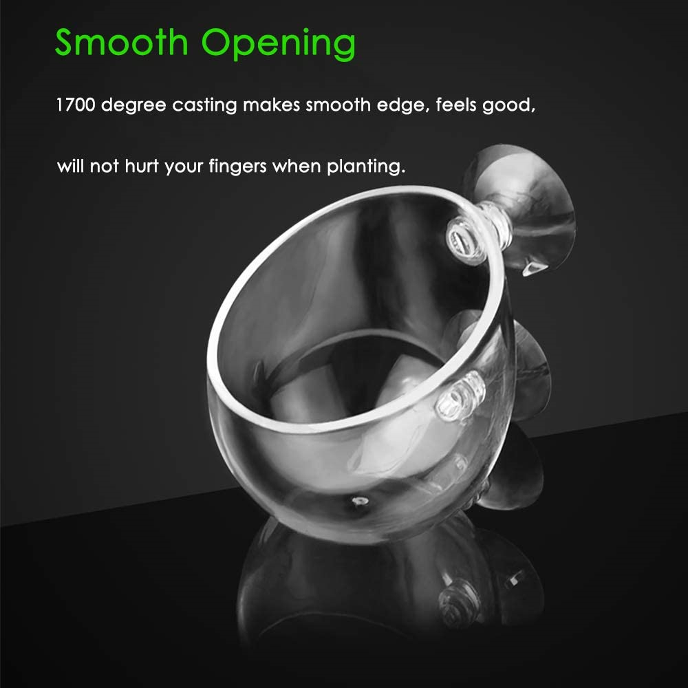 Grow Your Own Suction Cup Glass Fish Tank Plant Cultivation Flower Pot