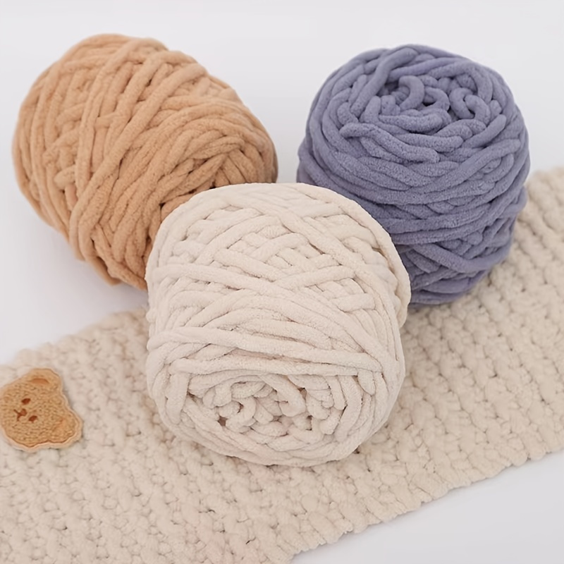 

1roll Soft Chenille Yarn For Crochet Knitting, Handmade Diy Knitting Supplies Size-5 Bulky